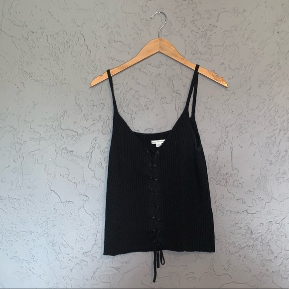American Eagle Outfitters Tops - American Eagle Sweater Tank Top Size Large Black